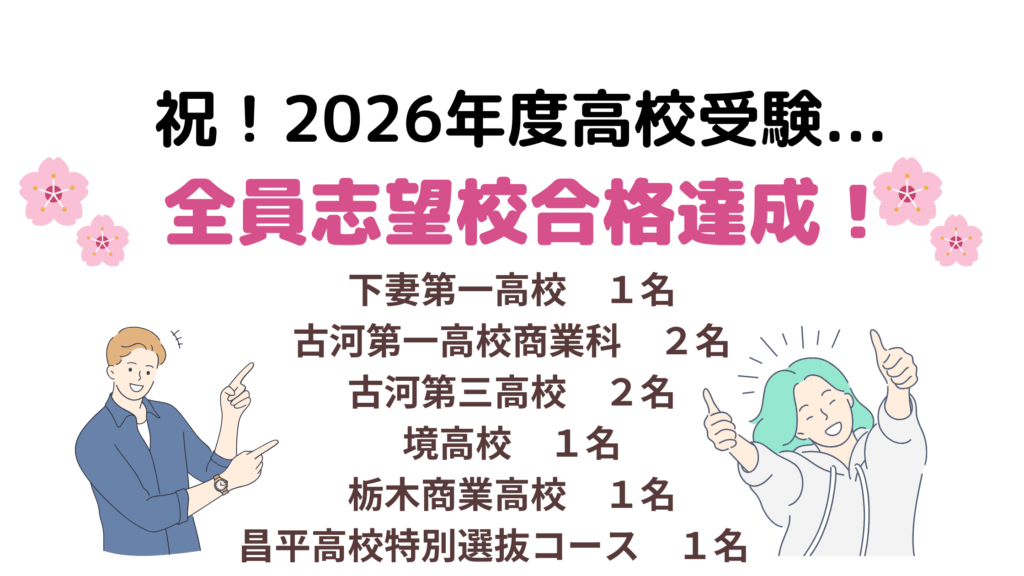 今年も志望校全員合格！